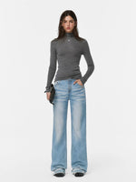 Cloud Fir Wool Turtleneck Knit Top