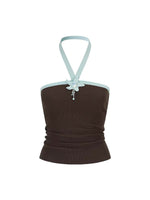 Colorblock Halter Knit Top
