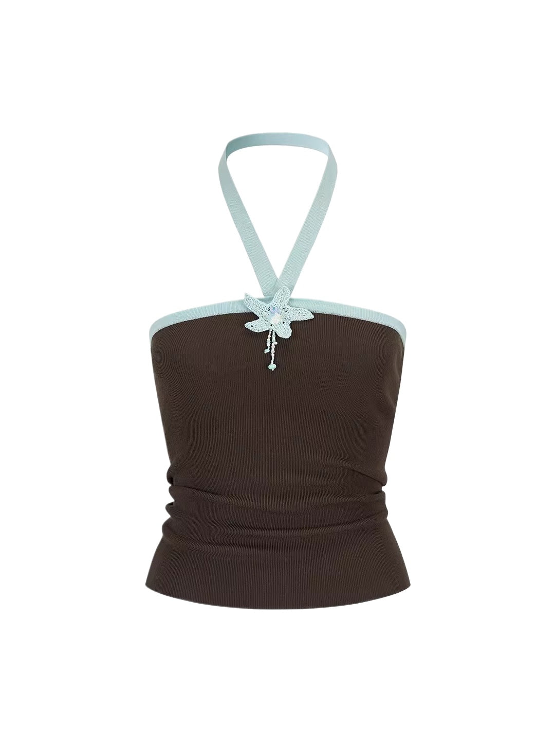 Colorblock Halter Knit Top