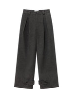 Wool Wide Leg Tailored Pants