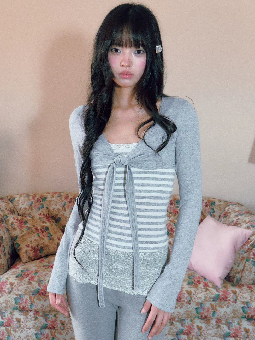 Stripe Lace Set