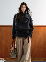 Belted Denim Trench Jacket