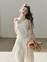 Hollow Knit Tank Top & Pants Set