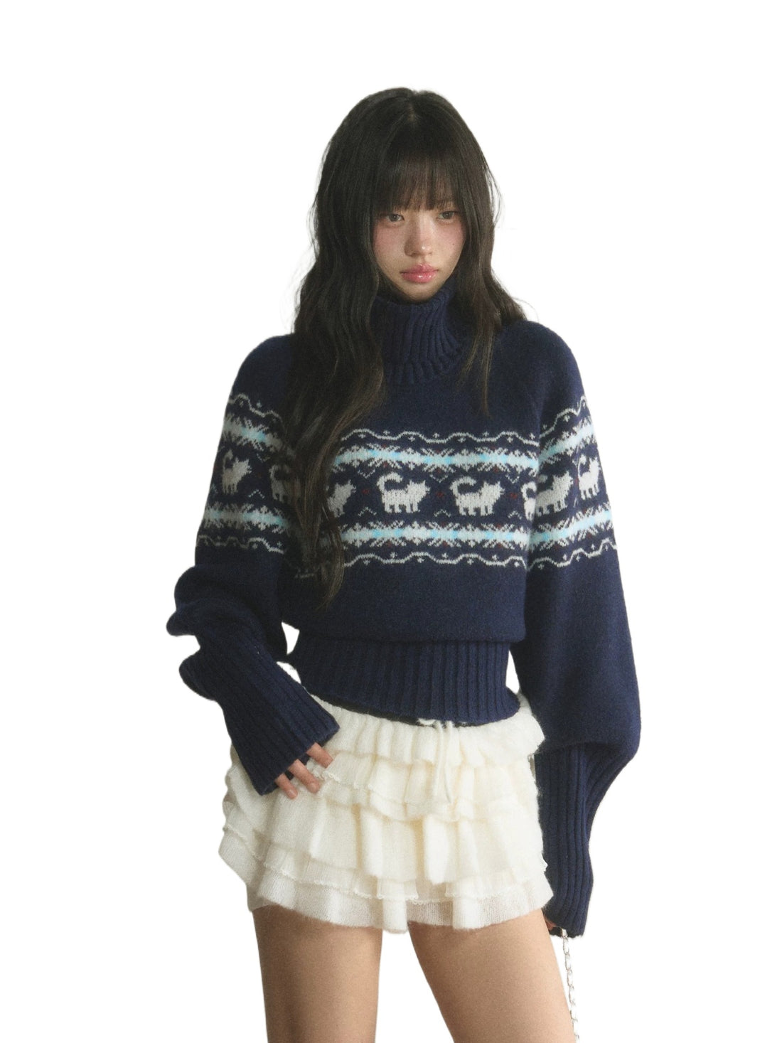 Vintage Fair Isle Cat Knit Sweater