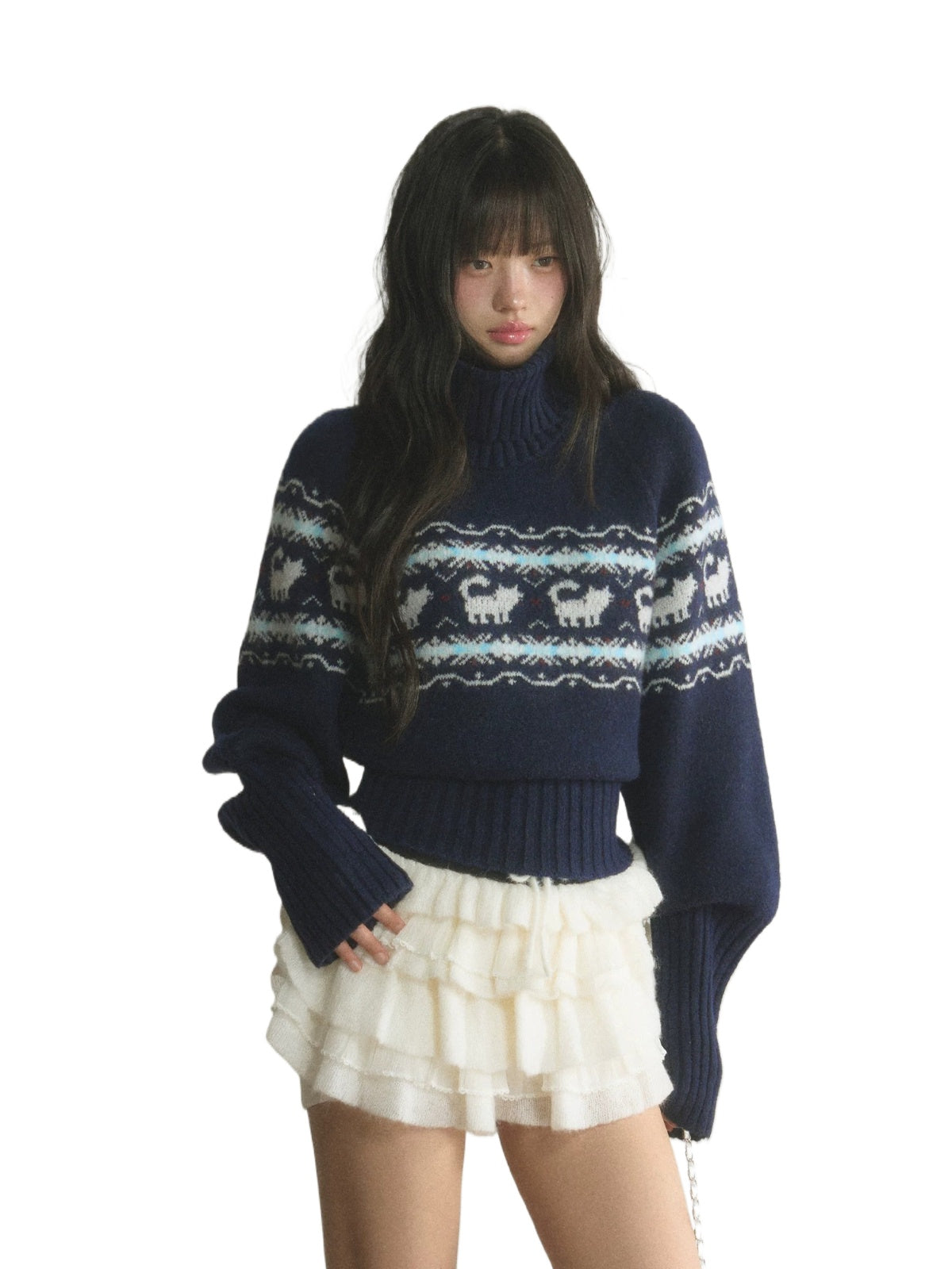 Vintage Fair Isle Cat Knit Sweater