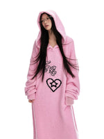 Hooded Plush Knit Dress