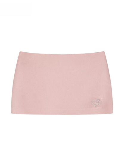 Shimmer Heart Satin Skirt