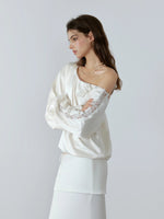 Off-Shoulder Lace Sweatshirt