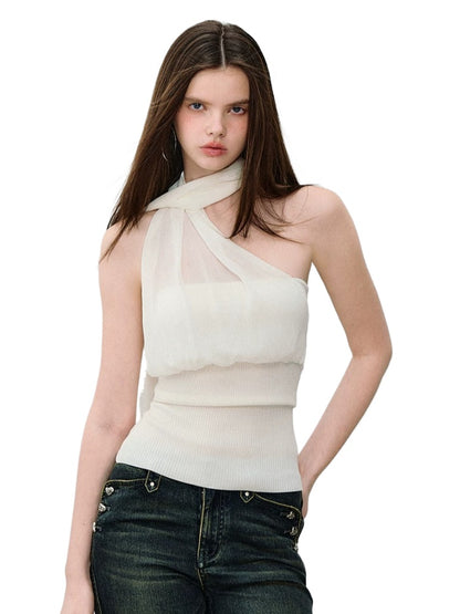 Scarf Mesh Bandeau Top