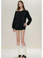 Asymmetric Shoulder Oversized Sweatshirt