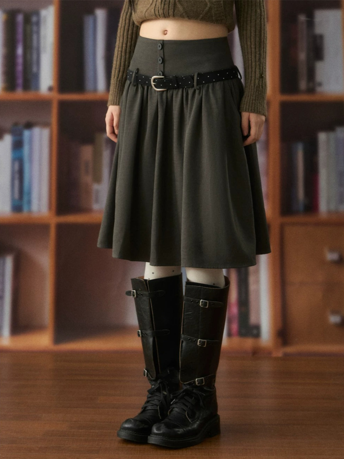 Vintage High Waist A Line Skirt