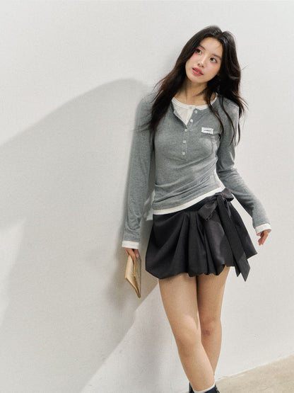 Lyocell Henley Neck Soft T-Shirt