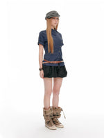 Vintage Plaid Polo Short Shirt