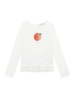 Fruit Print Lace-spliced T-Shirt