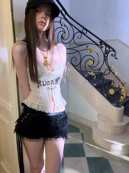 Lace Print Corset Top