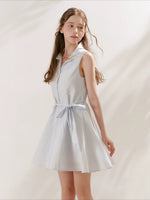 Blue Sleeveless Polo Mini Dress