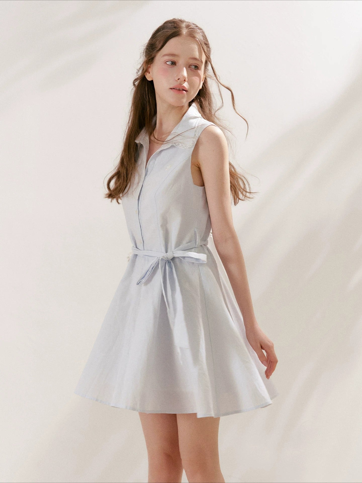 Blue Sleeveless Polo Mini Dress