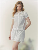 Embroidered Cotton A-Line Skirt