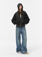 Nocturne Leather Knit Hoodie Coat