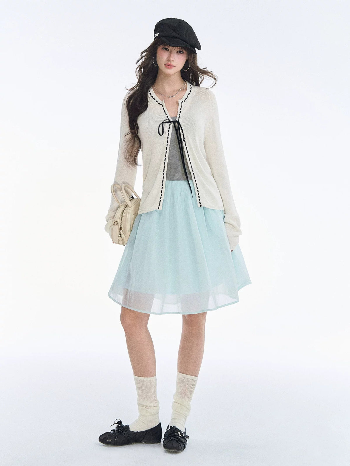 Ballet Tencel Pleated A-Line Skirt