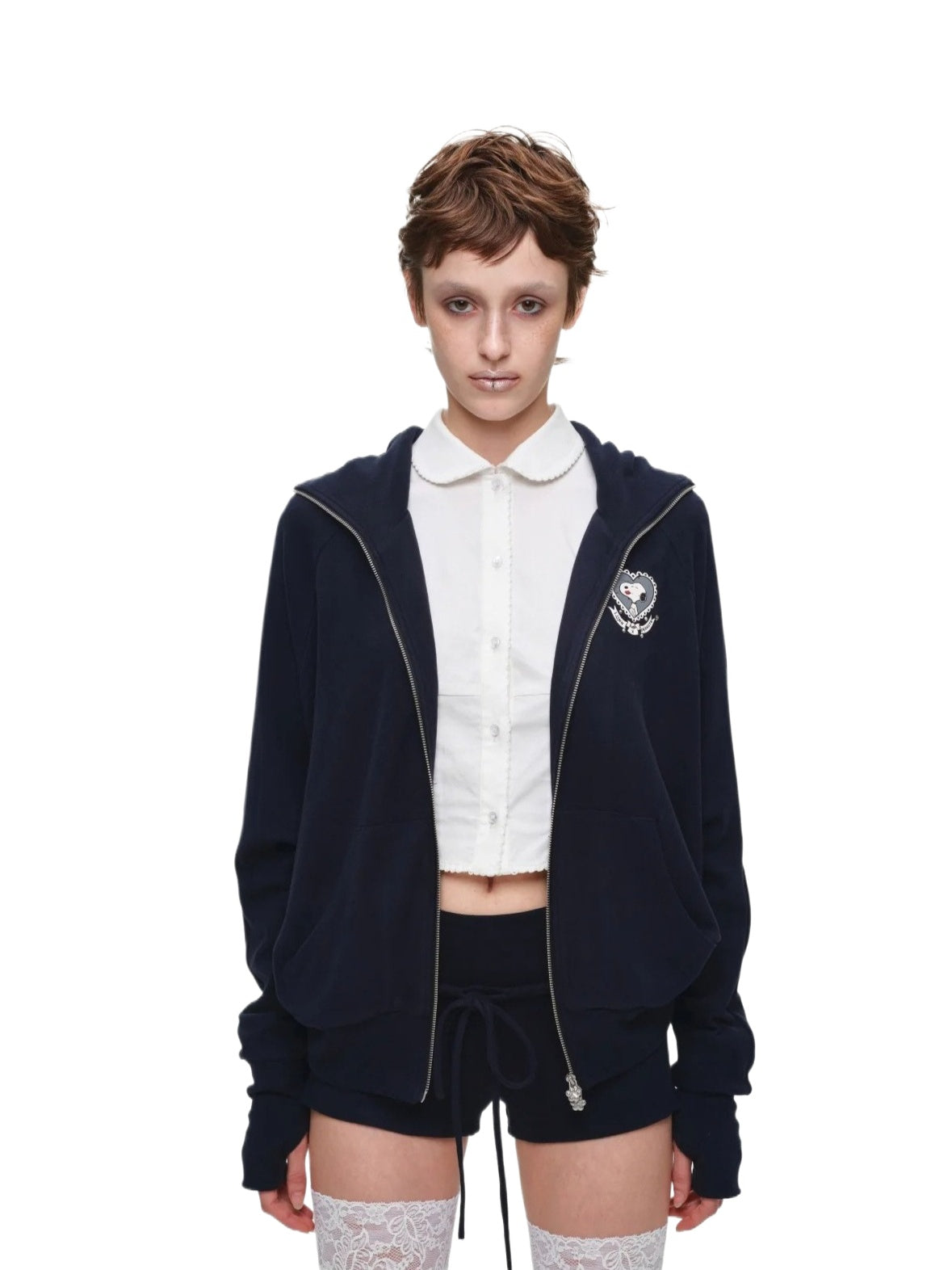 Dog-Ear Hoodie &amp; Flared Pants Set