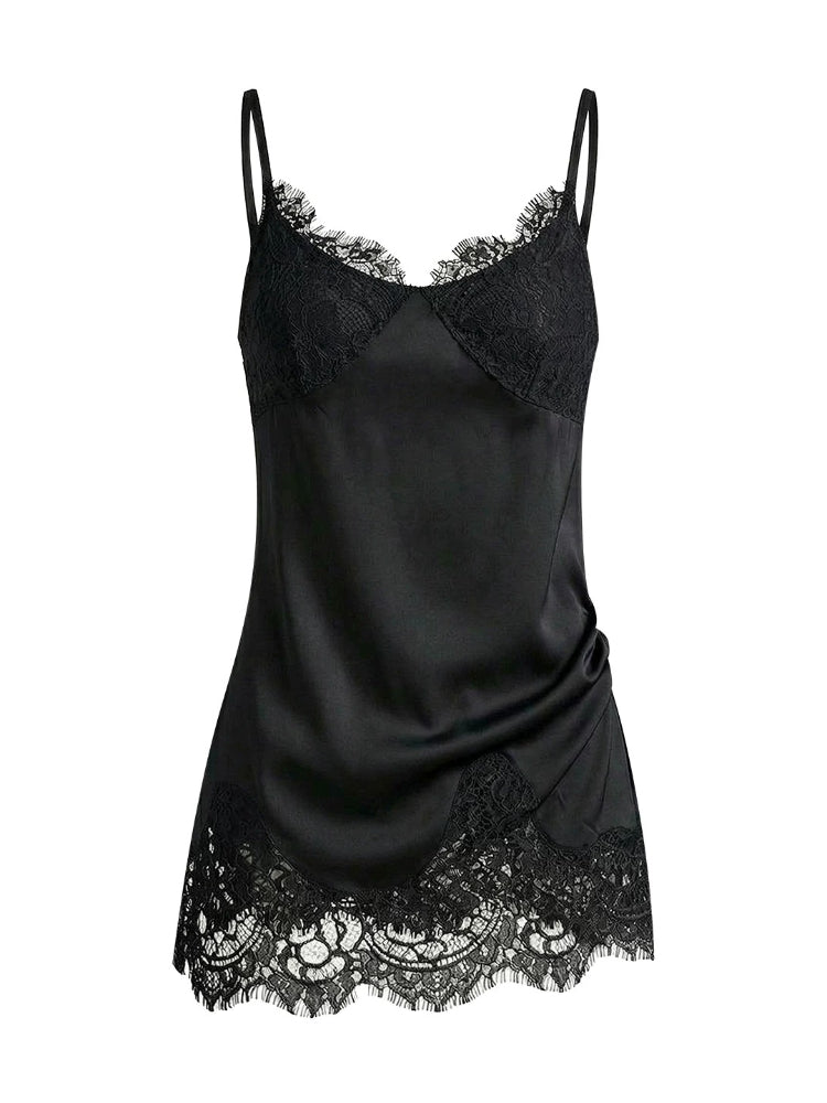 Lace Trim Silk Camisole