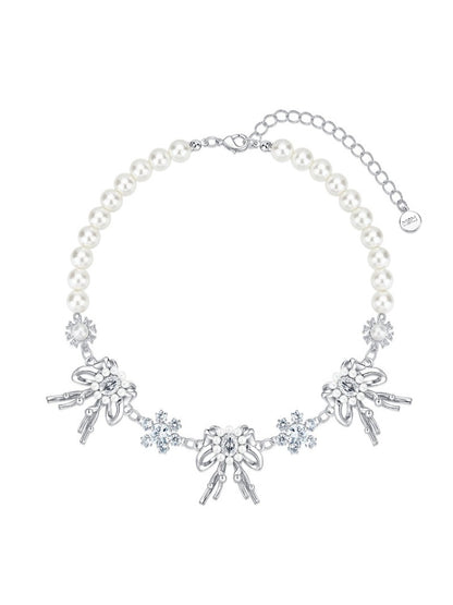 Vintage Bow Pearl Choker