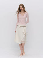 Asymmetric Satin Skirt
