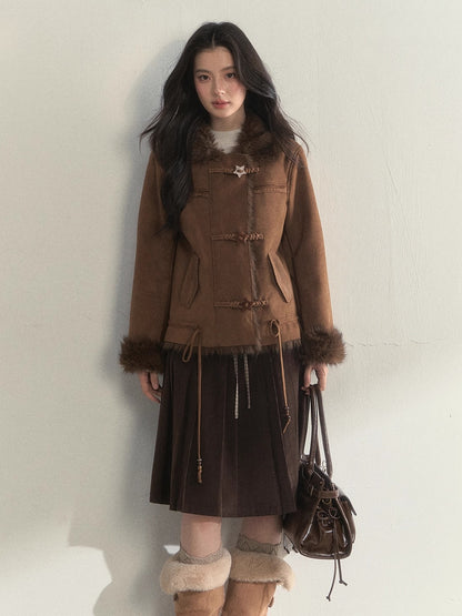 Oak Study Faux-Shearling Suede Jacket