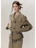 Lace Detail Trench Coat