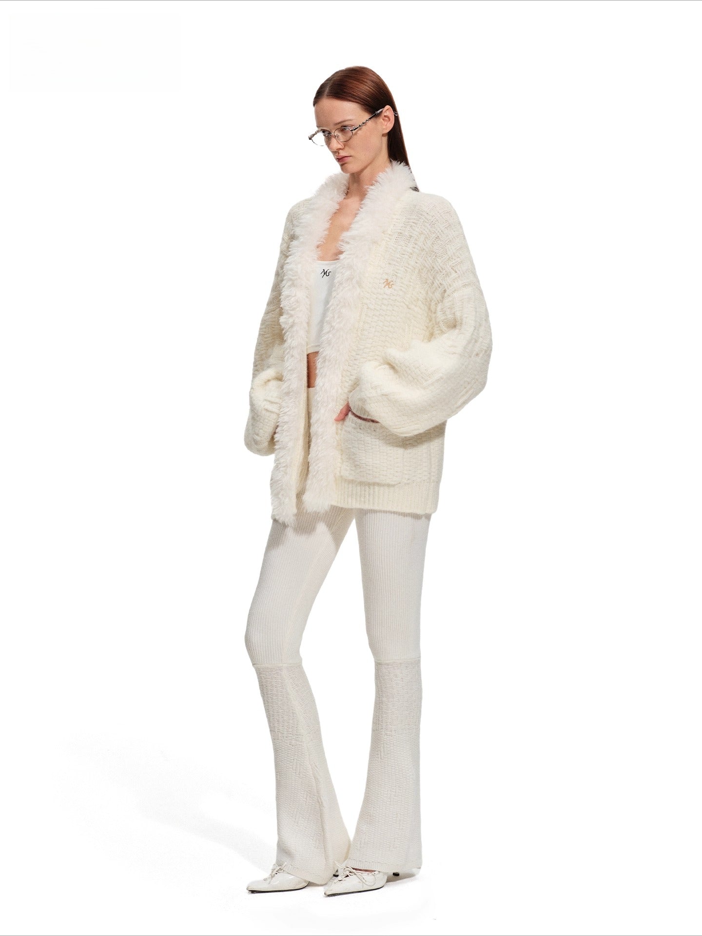 Polar Ribbed Wool Knit Pants
