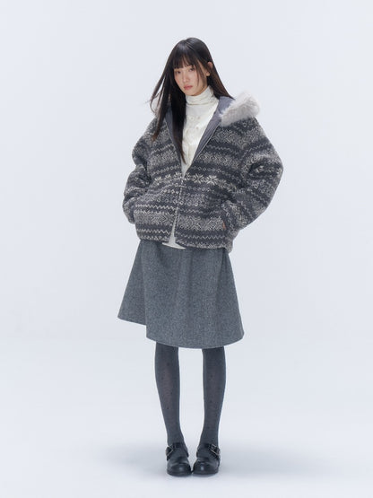 Fair Isle Sherpa Hooded Jacket