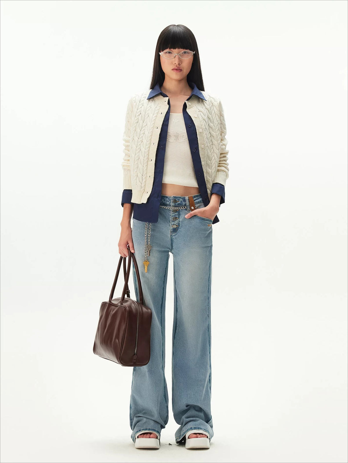 Cloud Wool Patchwork Cardigan