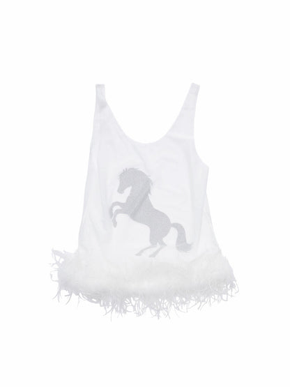 Ostrich Hem Mesh Tank