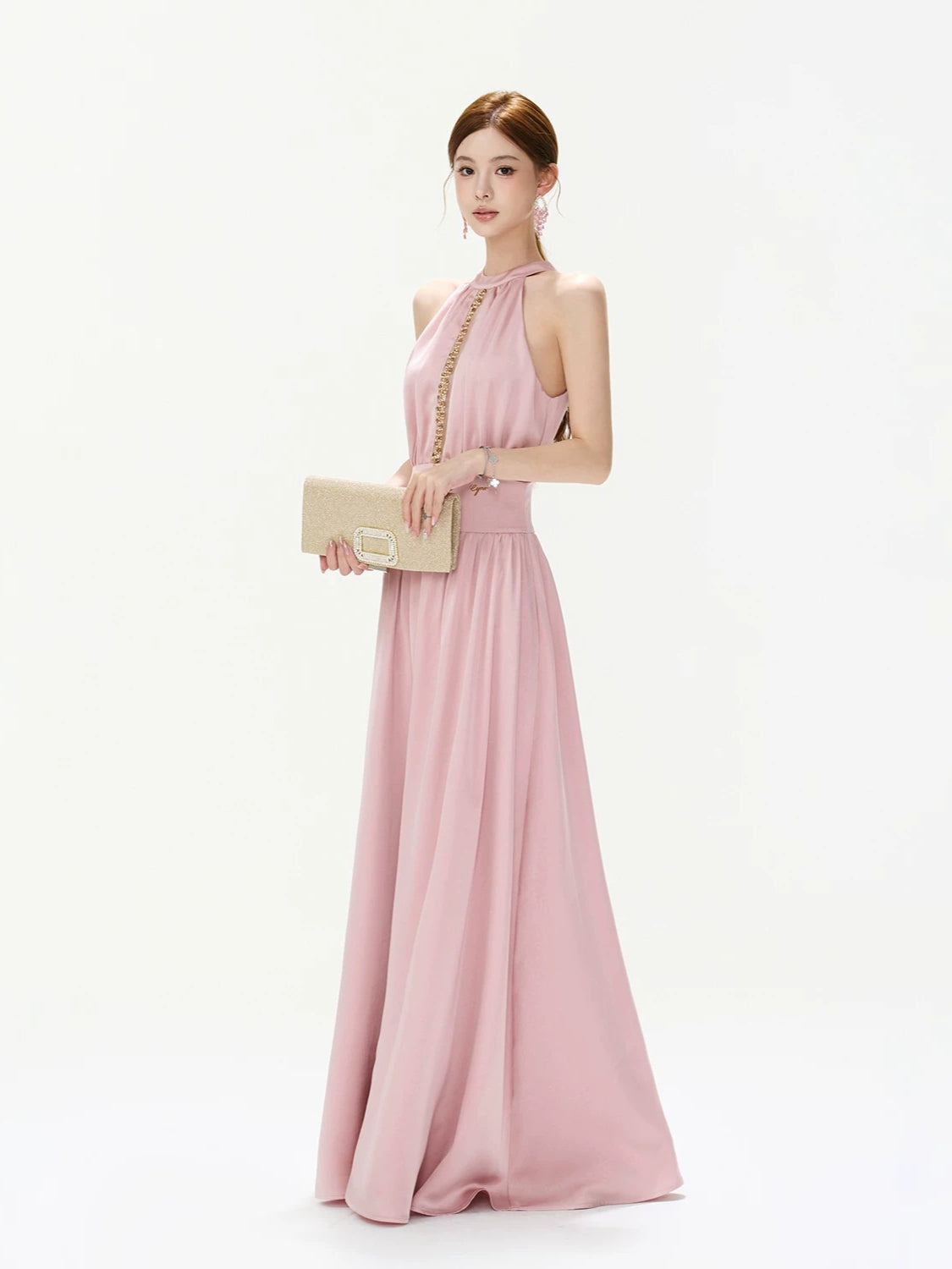 Embellished Halter Maxi Dress