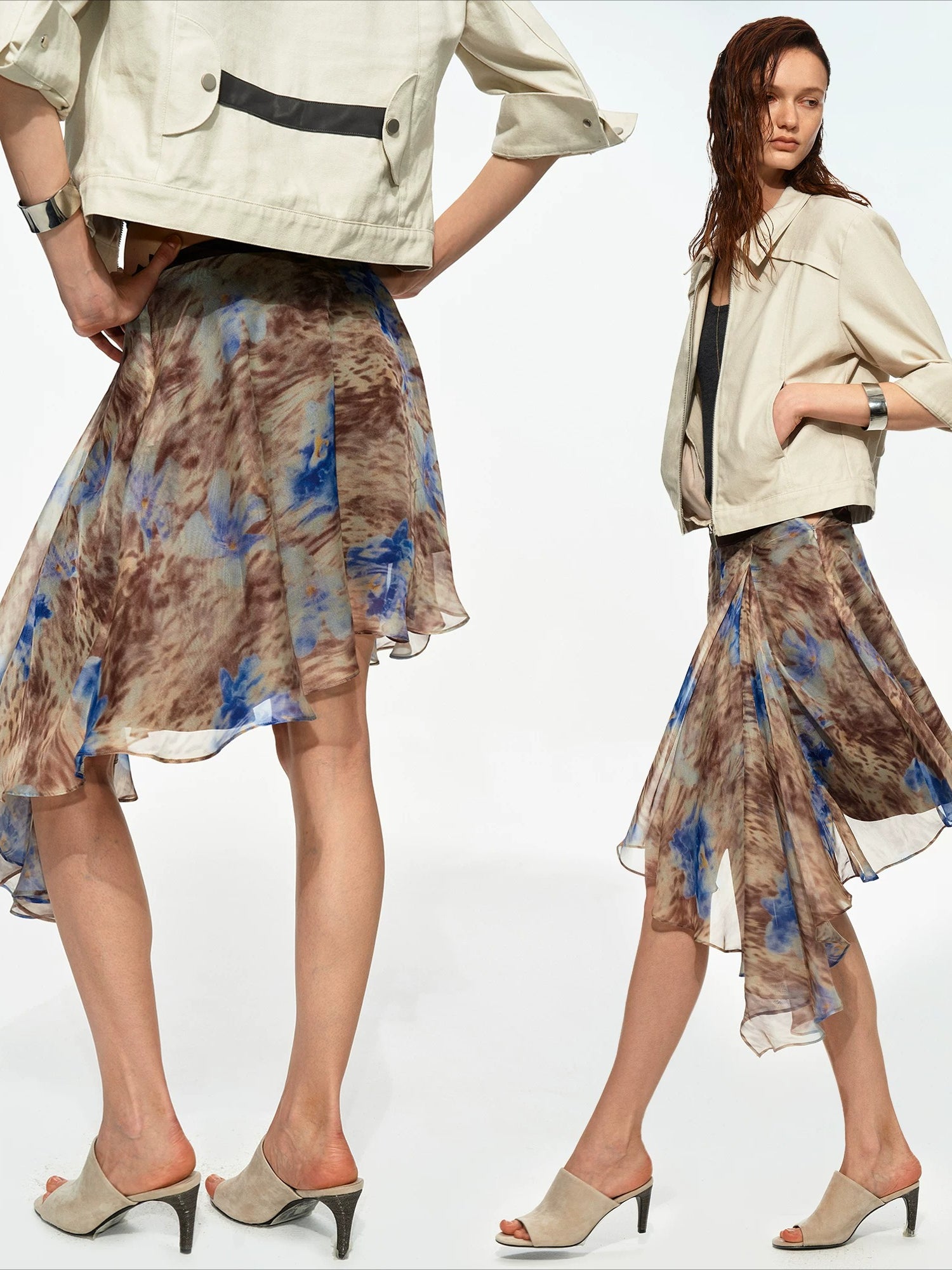 Leopard Chiffon Skirt