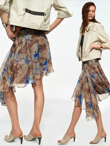 Leopard Chiffon Skirt