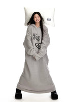 Hooded Plush Knit Dress