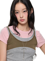 Korean Lace Trim Drawstring T-Shirt