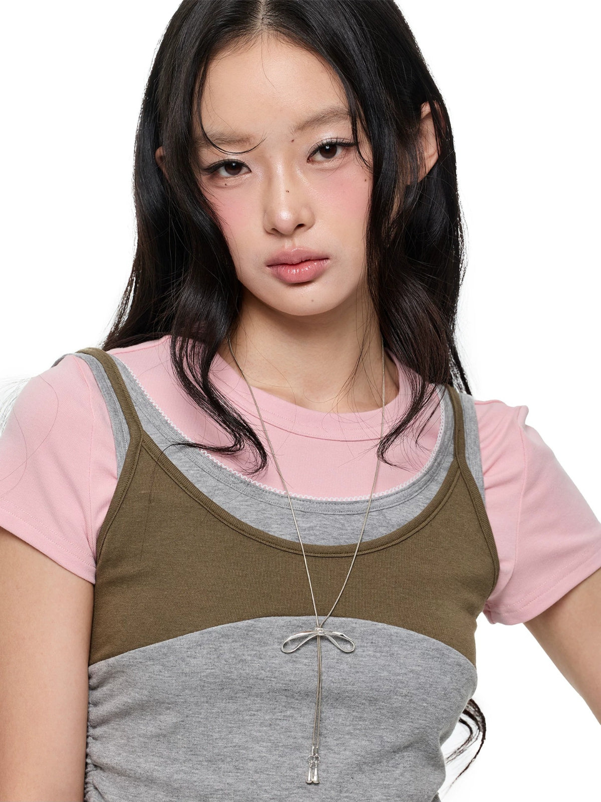 Korean Lace Trim Drawstring T-Shirt