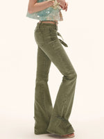 Vintage Multi-Belt Flared Denim Pants