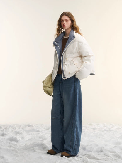 Reversible Plaid Down Puffer