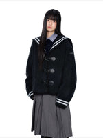 Navy Collar Toggle Jacket