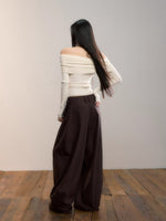 Bowknot Off-Shoulder Knit Top