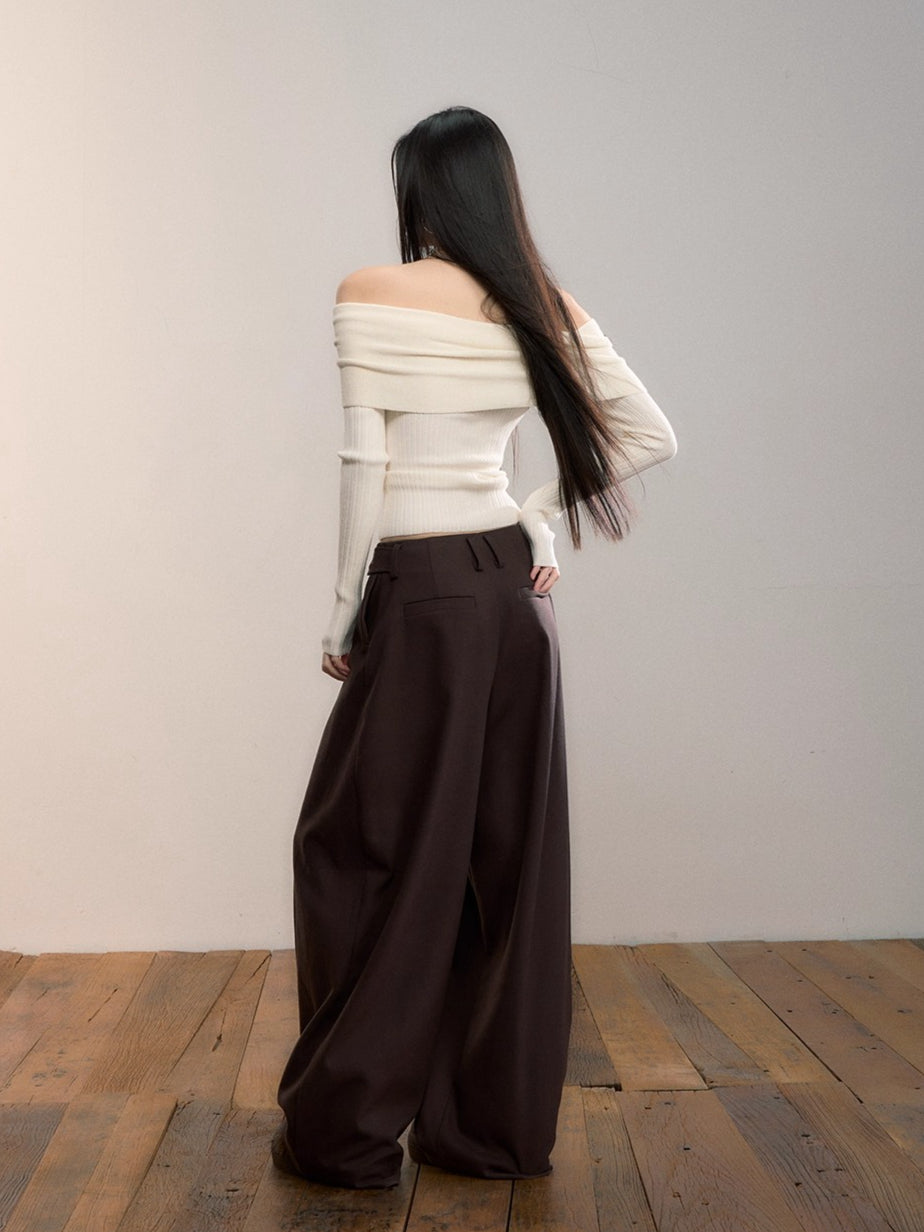 Bowknot Off-Shoulder Knit Top