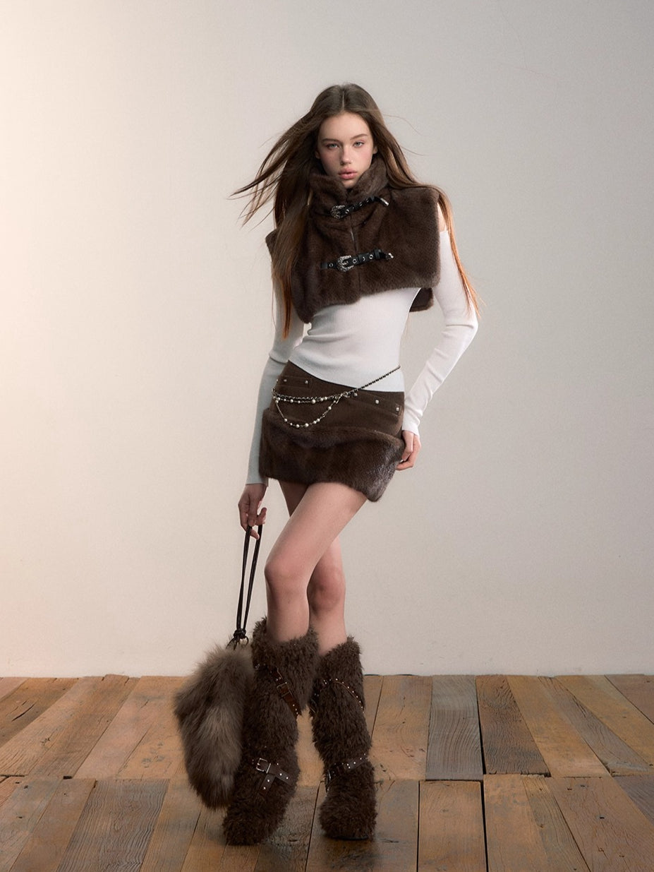 Faux Fur Cape Vest