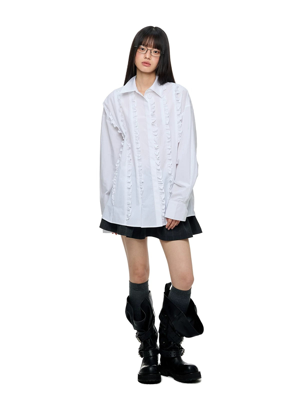 Striped Puff A-Line Mini Skirt