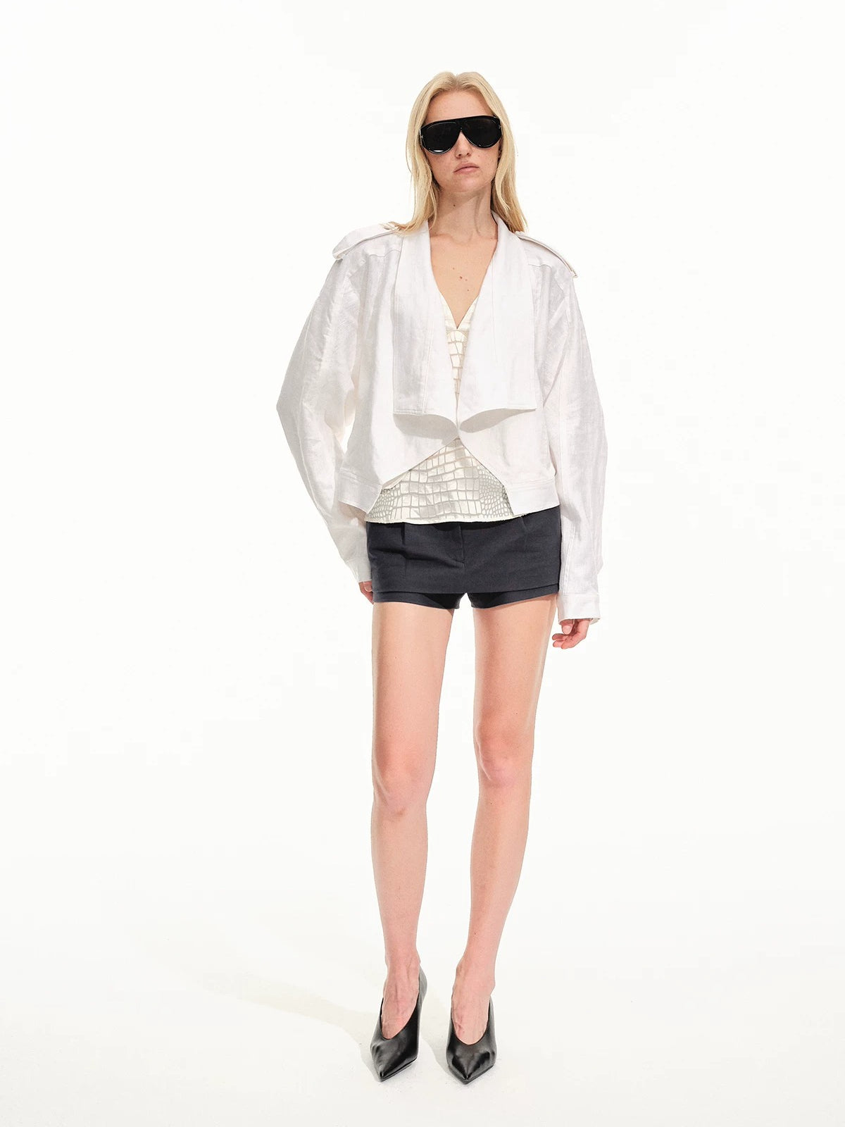 Linen Cropped Jacket