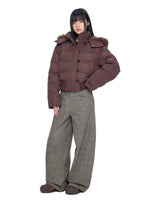 Fur Collar Hooded Cropped Down