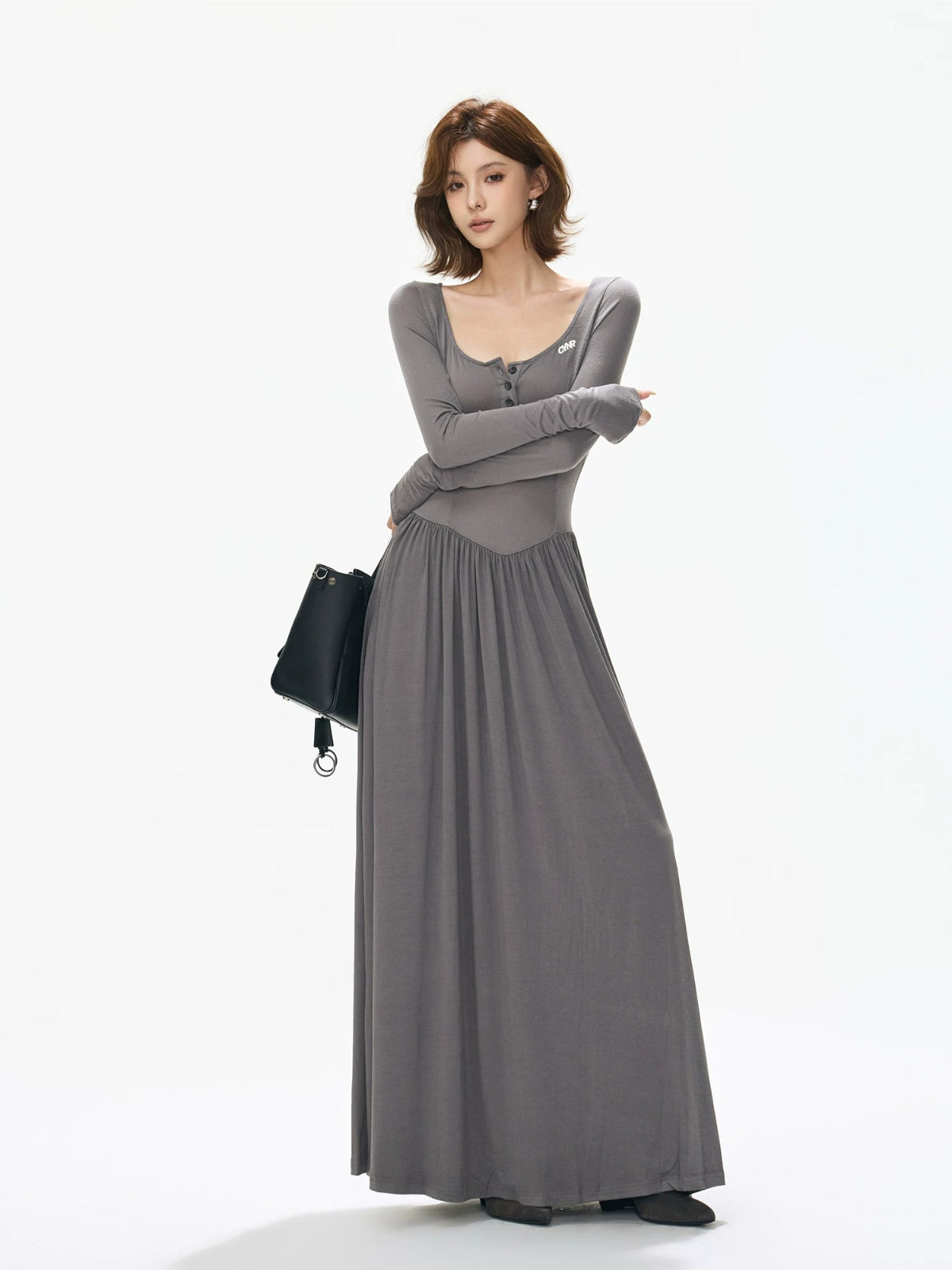 Square Neck Slim Maxi Dress